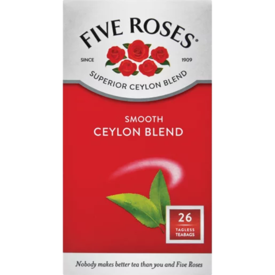 Five Roses Ceylon Blend Tea 26 Tea Bags - Buy Online UK | Superior ...